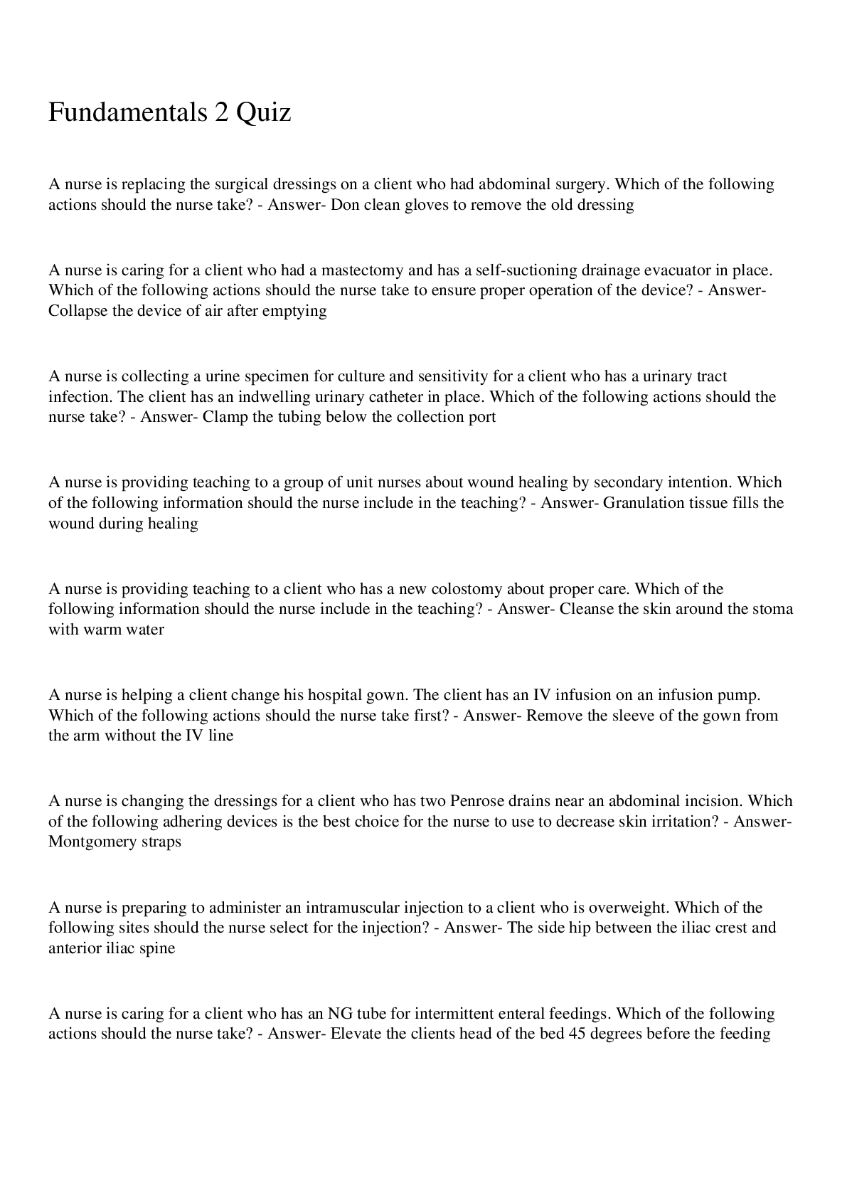 Preview image for Fundamentals 2 Quiz Questions And Answers 2022/2023